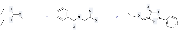 5(4H)-Oxazolone,4-(ethoxymethylene)-2-phenyl- can be obtained by N-Benzoyl-glycine and Triethoxymethane